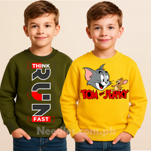 Army Green & Yellow Sweatshirt For Kids